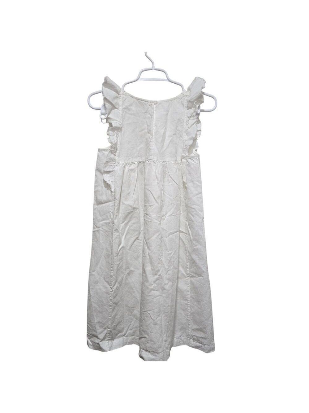 AG Adriano Goldschmied Ivory Ruffle Dress Small Linen Blend Host Pick - Picture 2 of 6
